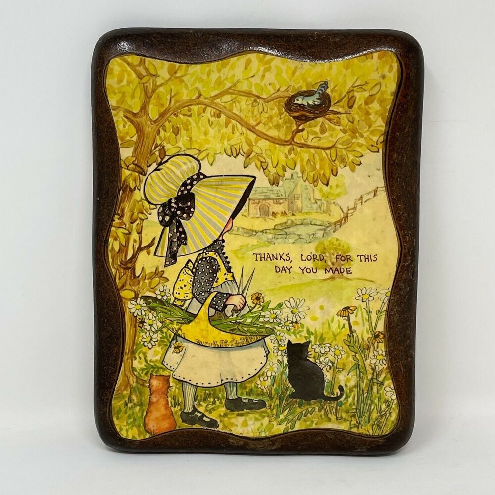 Vintage Wood Wall Plaque Thanks Lord For This Day You Made Cross Quote